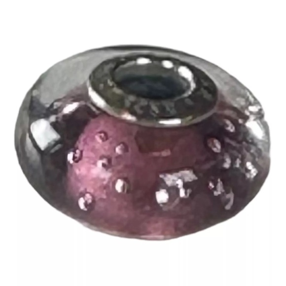 Preowned Pandora Purple Effervescent CZ Glass Murano Beads. RTV $60.00 - Picture 4 of 5